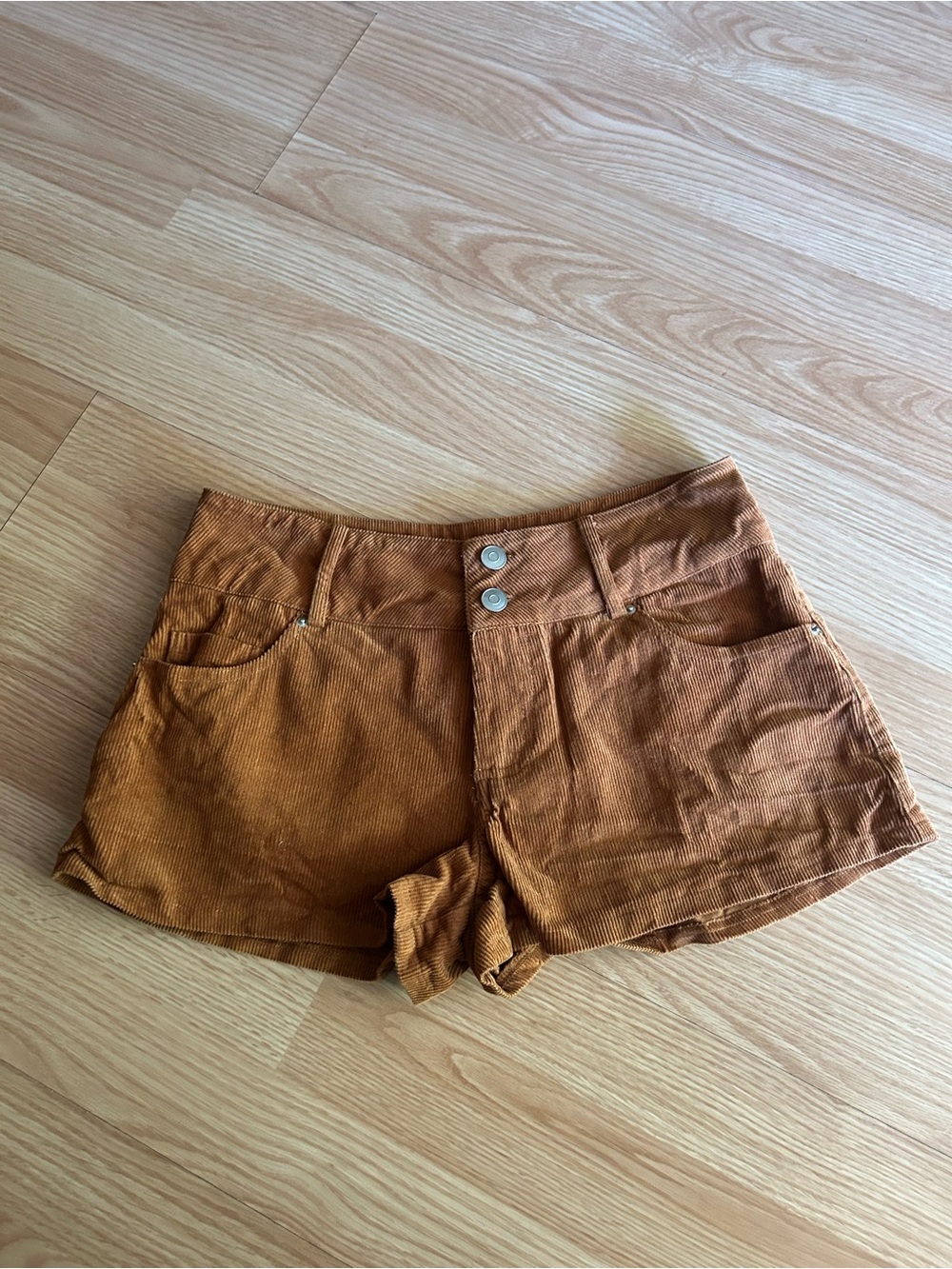 Forever 21 Brown Corduroy Low Rise Casual Shorts Small
